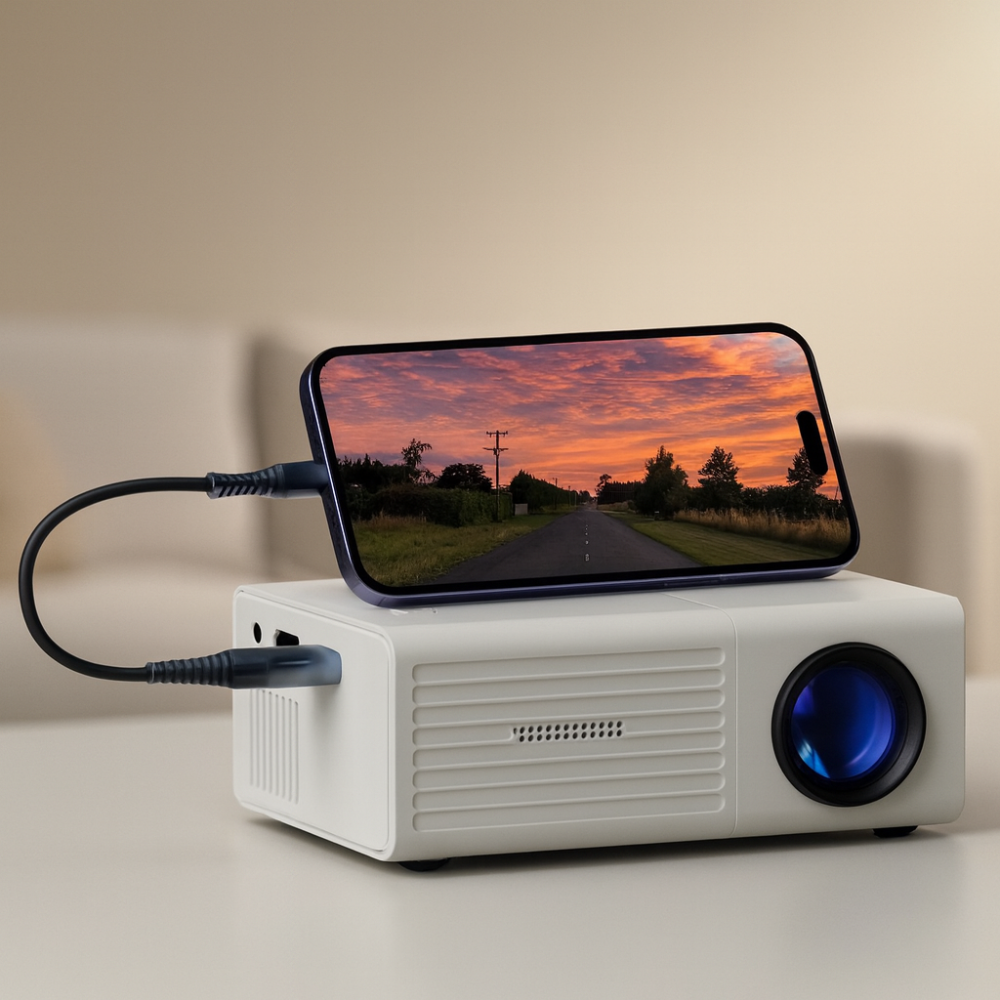 Tragbarer Mini-HD-LED-Projektor für Heimkino und Outdoor, 3000 Lumen