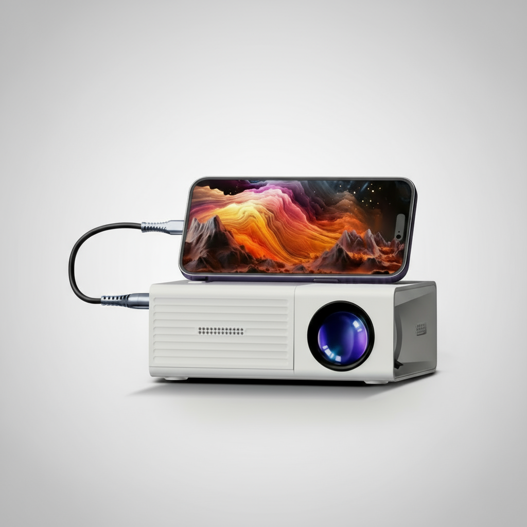 Tragbarer Mini-HD-LED-Projektor für Heimkino und Outdoor, 3000 Lumen