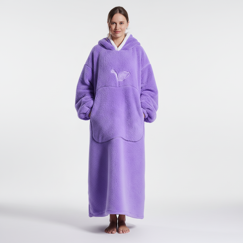 Oversized tragbare Kuscheldecke Bademantel