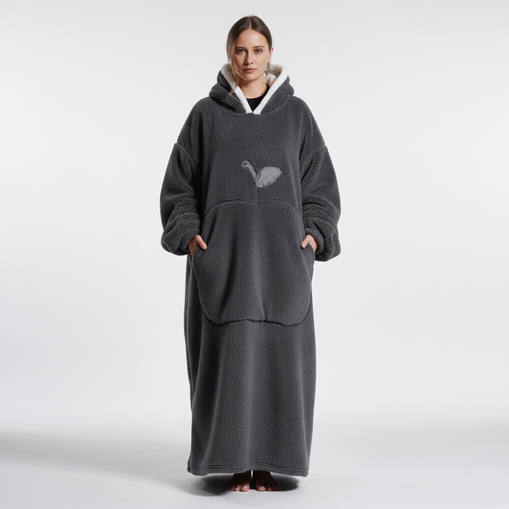 Oversized tragbare Kuscheldecke Bademantel