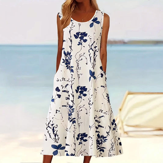 Ärmelloses A-Linien-Midikleid für Damen