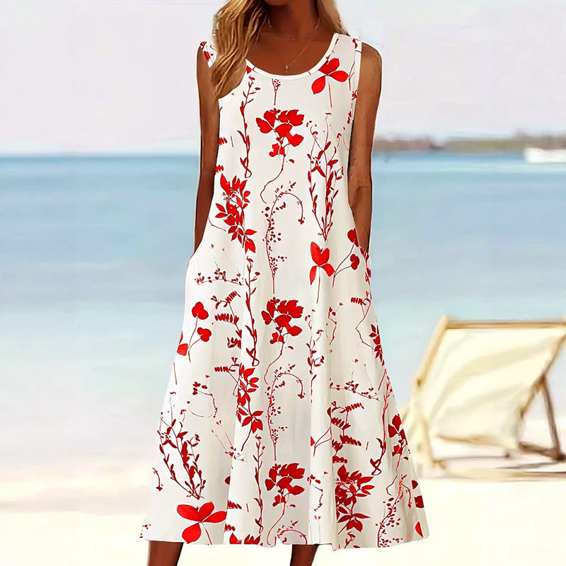 Ärmelloses A-Linien-Midikleid für Damen