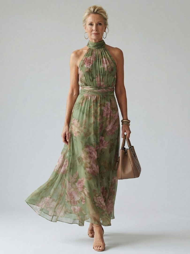 Ärmelloses langes Damenkleid