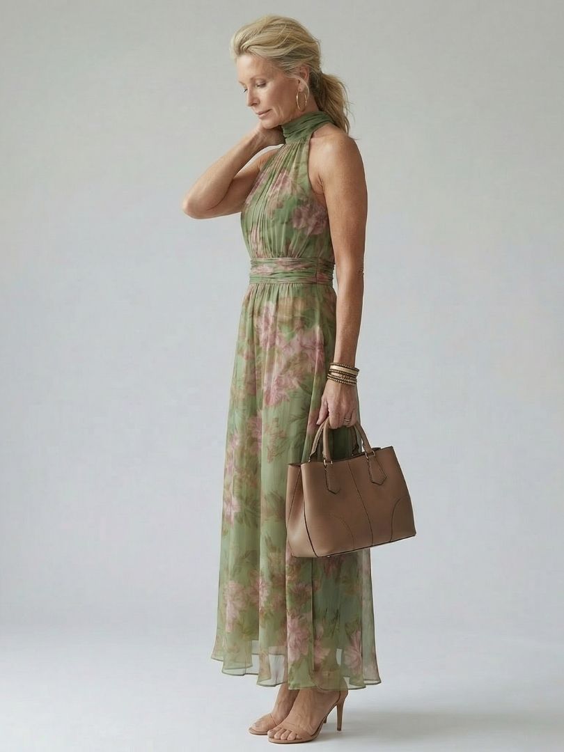Ärmelloses langes Damenkleid