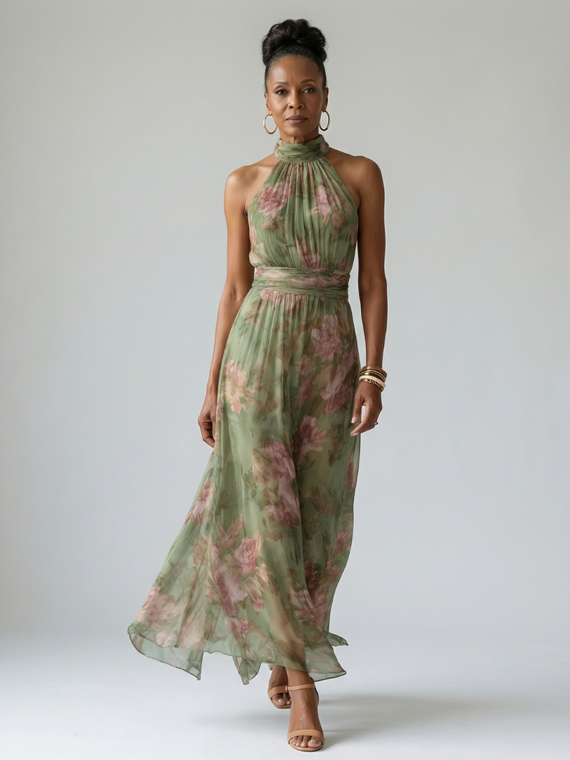 Ärmelloses langes Damenkleid