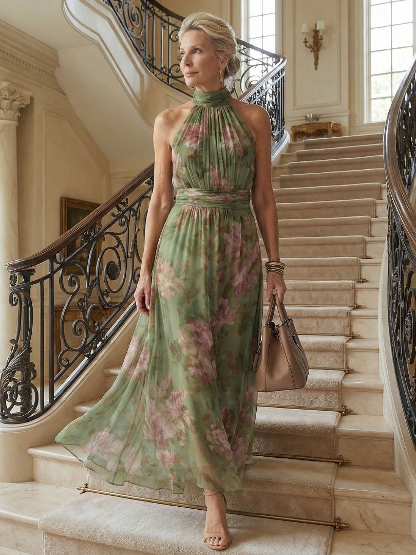 Ärmelloses langes Damenkleid