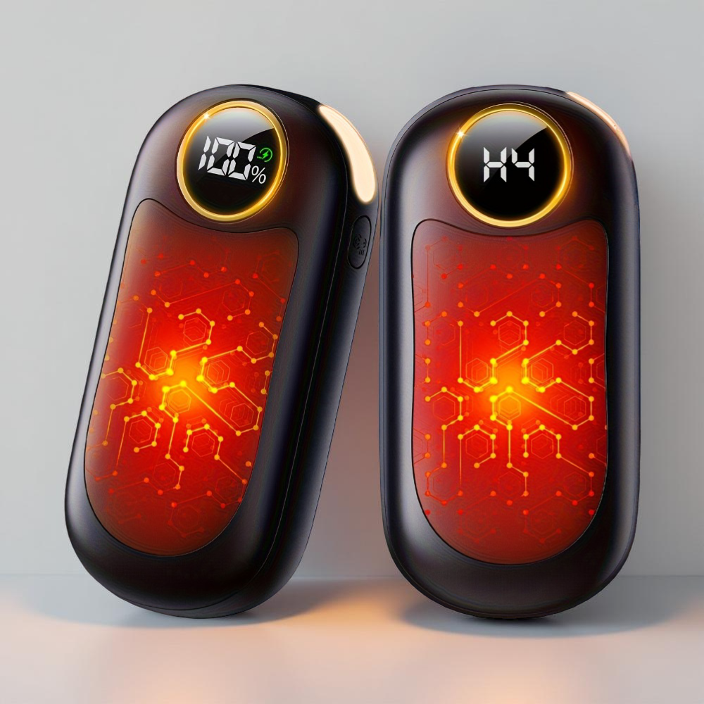 Wiederaufladbares elektrisches Handwärmer-Set (2 Stück) — Kompaktes, taschenfreundliches Design, gleichmässige Wärmeabgabe