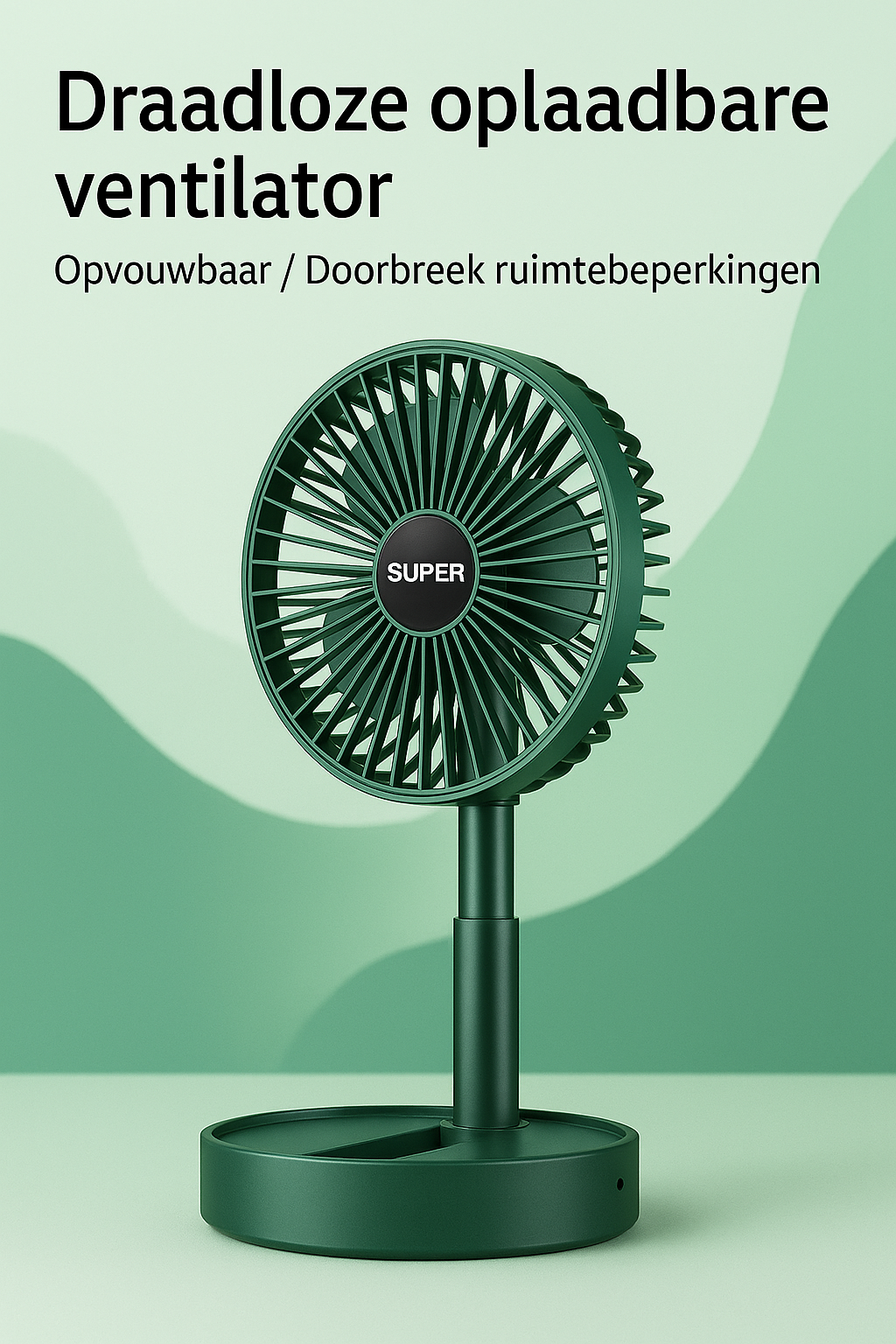 Wiederaufladbarer Ventilator – neigbar und leistungsstark