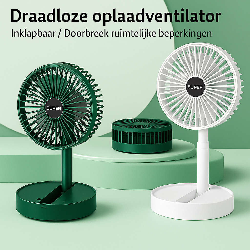 Wiederaufladbarer Ventilator – neigbar und leistungsstark