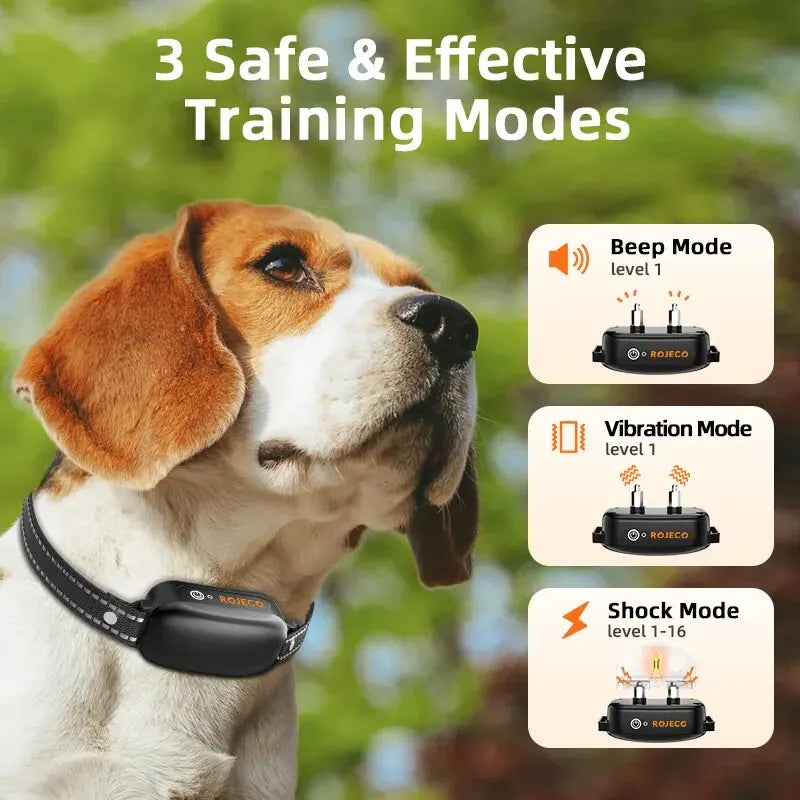Wiederaufladbares wasserdichtes Hundetrainingshalsband mit Fernbedienung