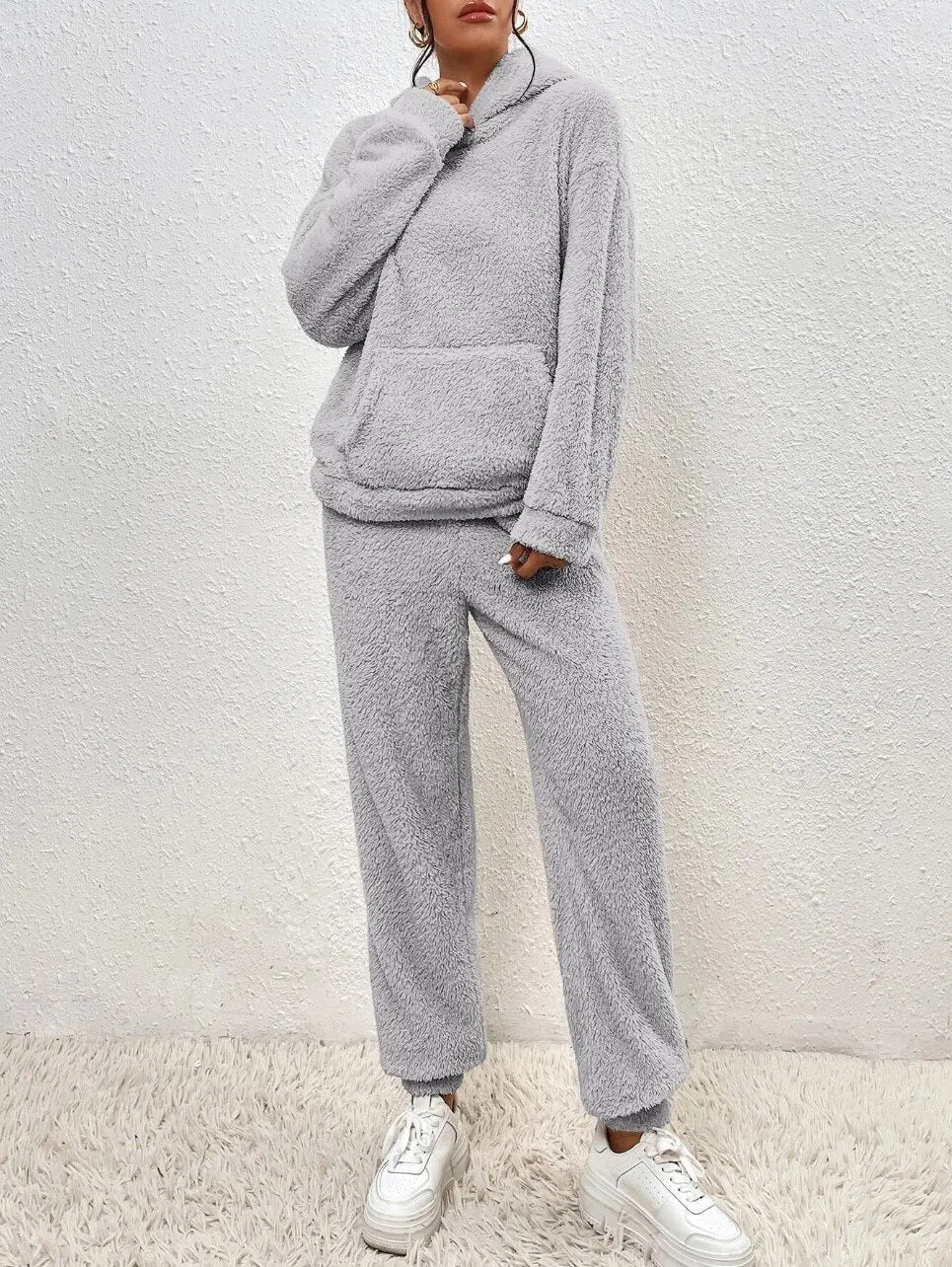 Ultra-bequemer Kapuzen-Pyjama aus Teddy-Fleece | unvergleichlicher Komfort und Stil für die Erholung zu Hause