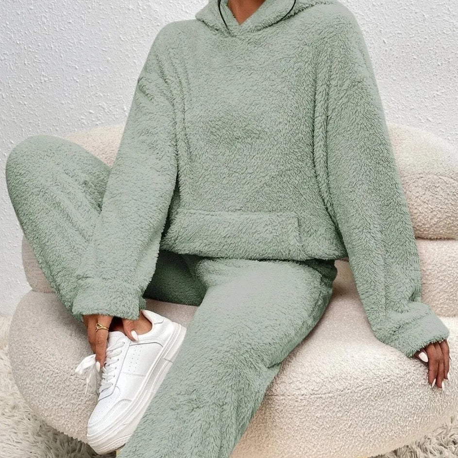 Ultra-bequemer Kapuzen-Pyjama aus Teddy-Fleece | unvergleichlicher Komfort und Stil für die Erholung zu Hause