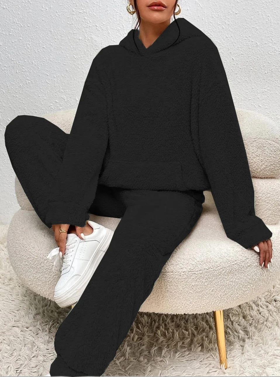Ultra-bequemer Kapuzen-Pyjama aus Teddy-Fleece | unvergleichlicher Komfort und Stil für die Erholung zu Hause