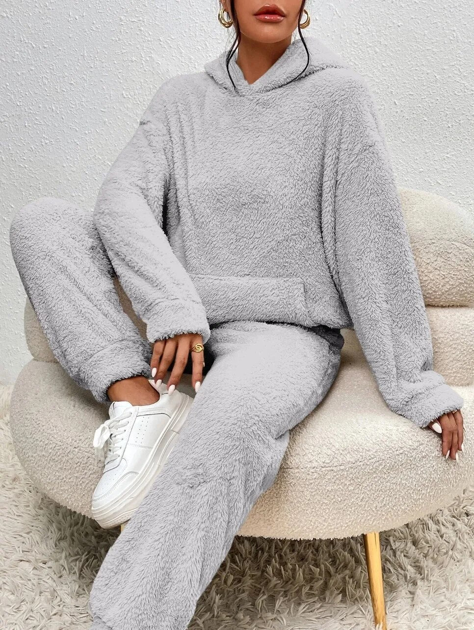 Ultra-bequemer Kapuzen-Pyjama aus Teddy-Fleece | unvergleichlicher Komfort und Stil für die Erholung zu Hause