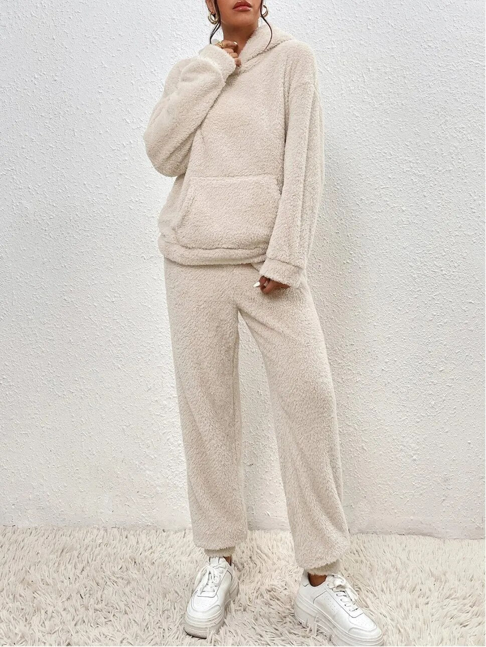 Ultra-bequemer Kapuzen-Pyjama aus Teddy-Fleece | unvergleichlicher Komfort und Stil für die Erholung zu Hause