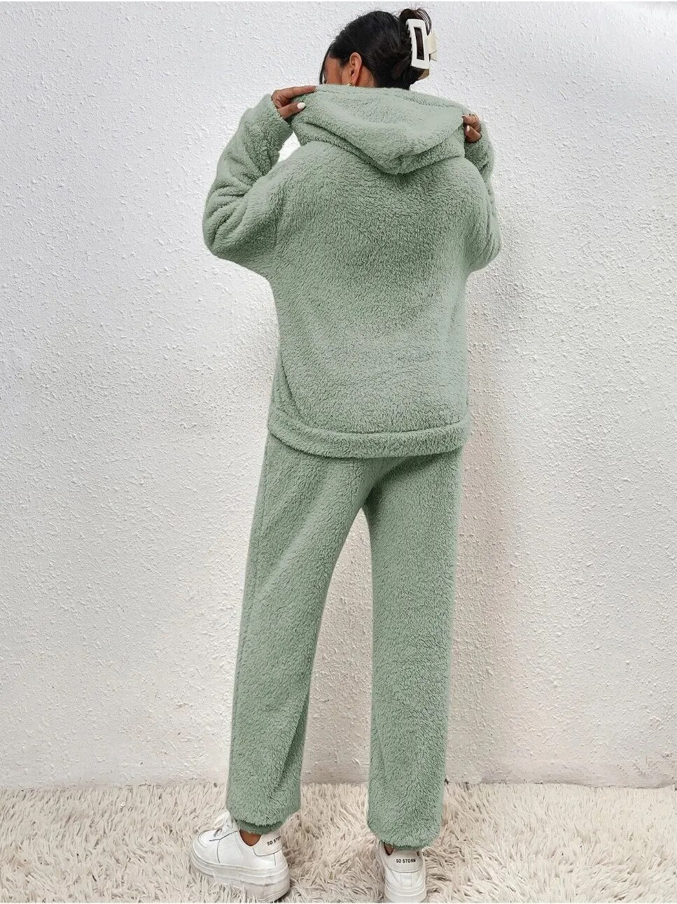 Ultra-bequemer Kapuzen-Pyjama aus Teddy-Fleece | unvergleichlicher Komfort und Stil für die Erholung zu Hause