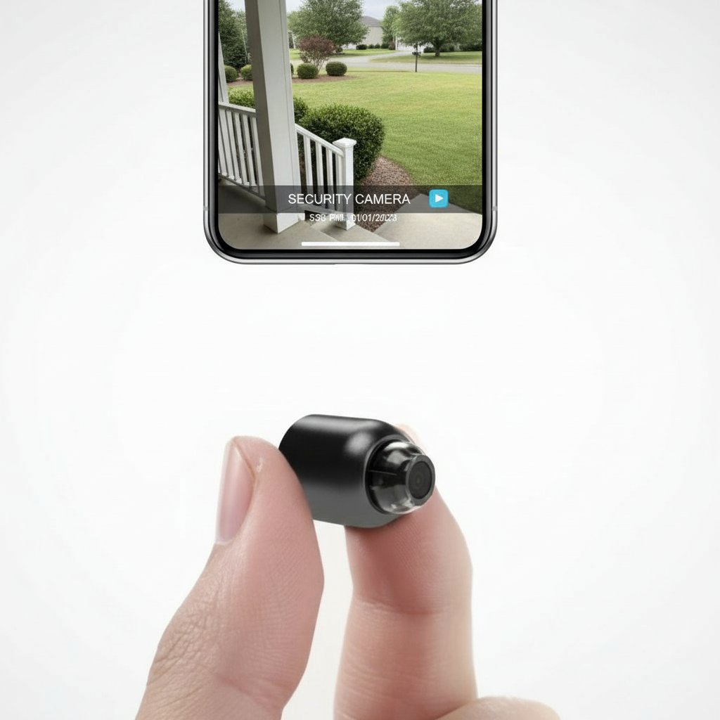 Ultrakompakte WLAN-IP-Kamera mit 1080p Full HD, 120°-Weitwinkelobjektiv, Infrarot-Nachtsicht, Bewegungsmelder, 2-Weg-Audio und globalem Fernzugriff