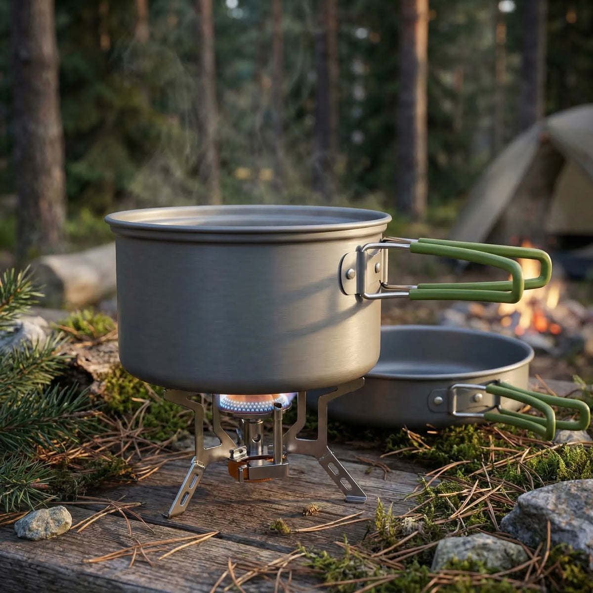 Ultraleichtes Camping-Kochset für Trekking und Outdoor-Kochen