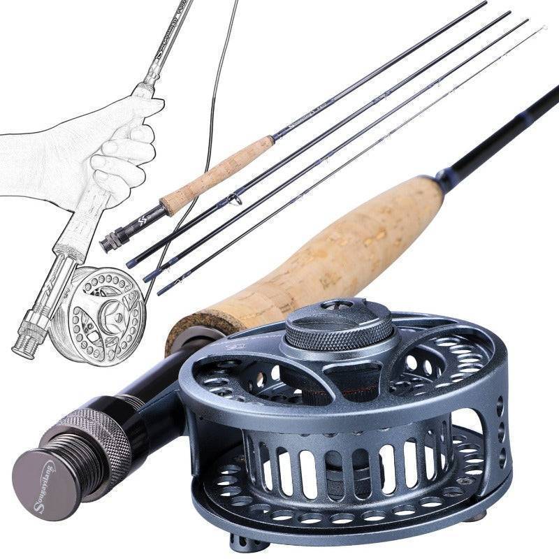 Ultraleichte Fliegenrute und Fliegenrolle Set für Angler