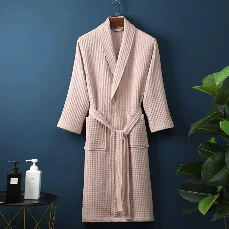 Unisex Waffelpikee-Bademantel – Leicht und atmungsaktiv