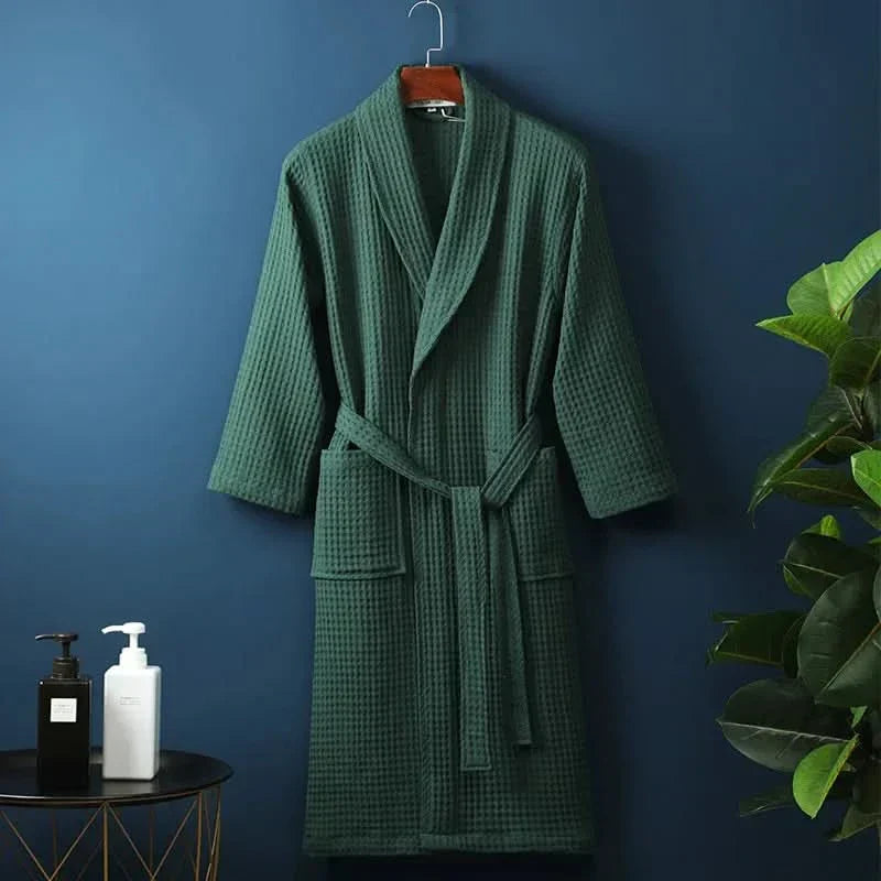 Unisex Waffelpikee-Bademantel – Leicht und atmungsaktiv