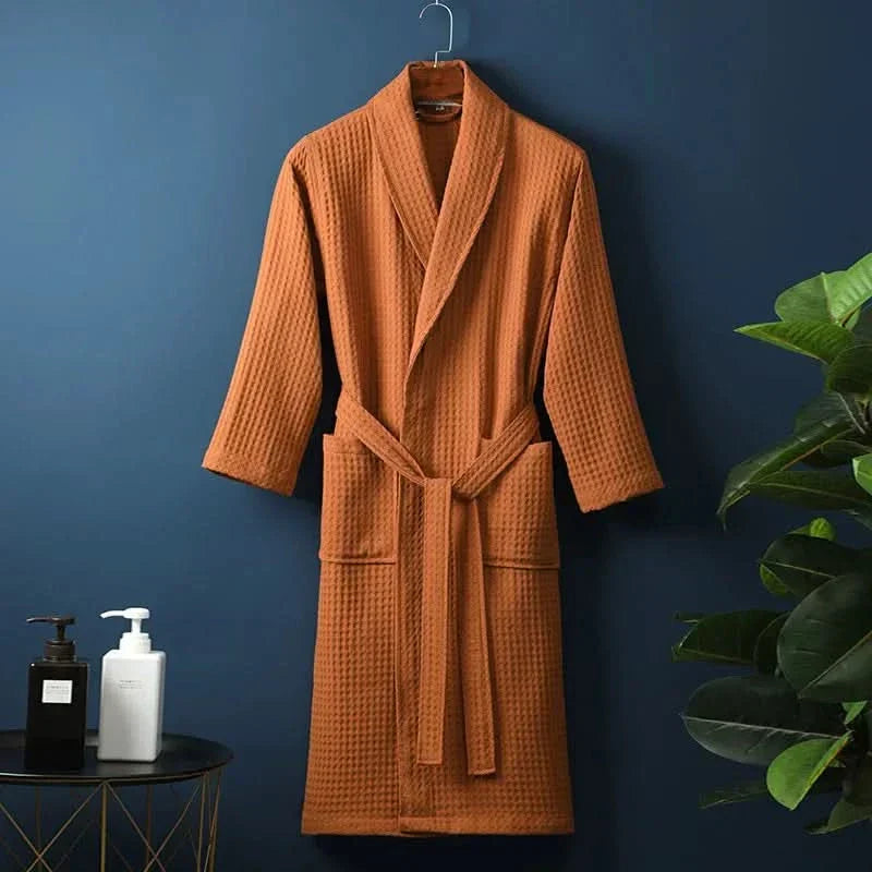 Unisex Waffelpikee-Bademantel – Leicht und atmungsaktiv