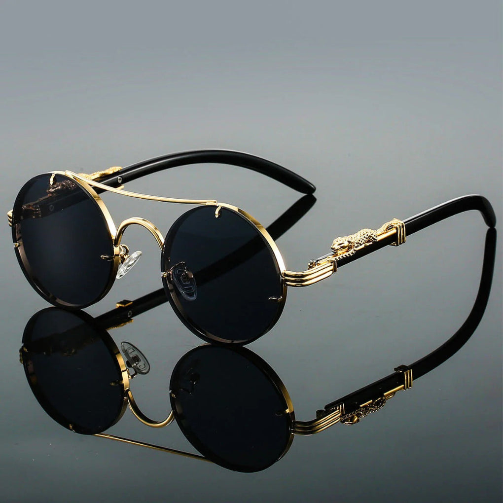 Unisex runde Sonnenbrille mit Doppelsteg und Verlaufsgläsern
