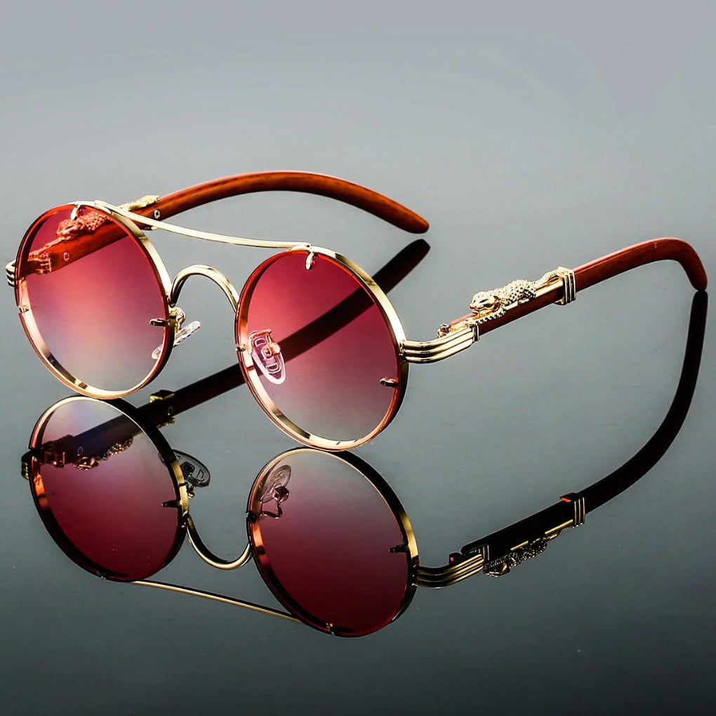 Unisex runde Sonnenbrille mit Doppelsteg und Verlaufsgläsern