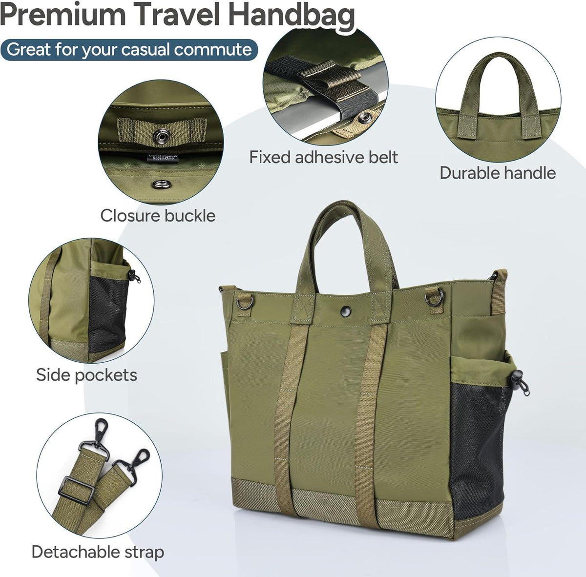 Unisex Laptoptasche mit mehreren Fächern und verstellbarem Schultergurt