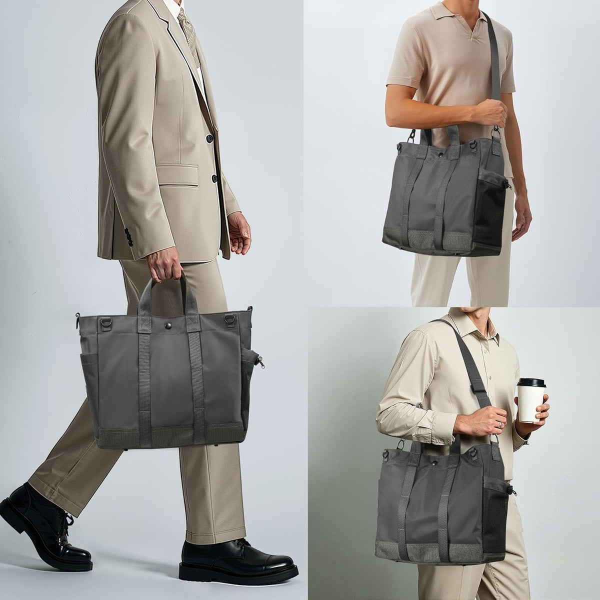 Unisex Laptoptasche mit mehreren Fächern und verstellbarem Schultergurt
