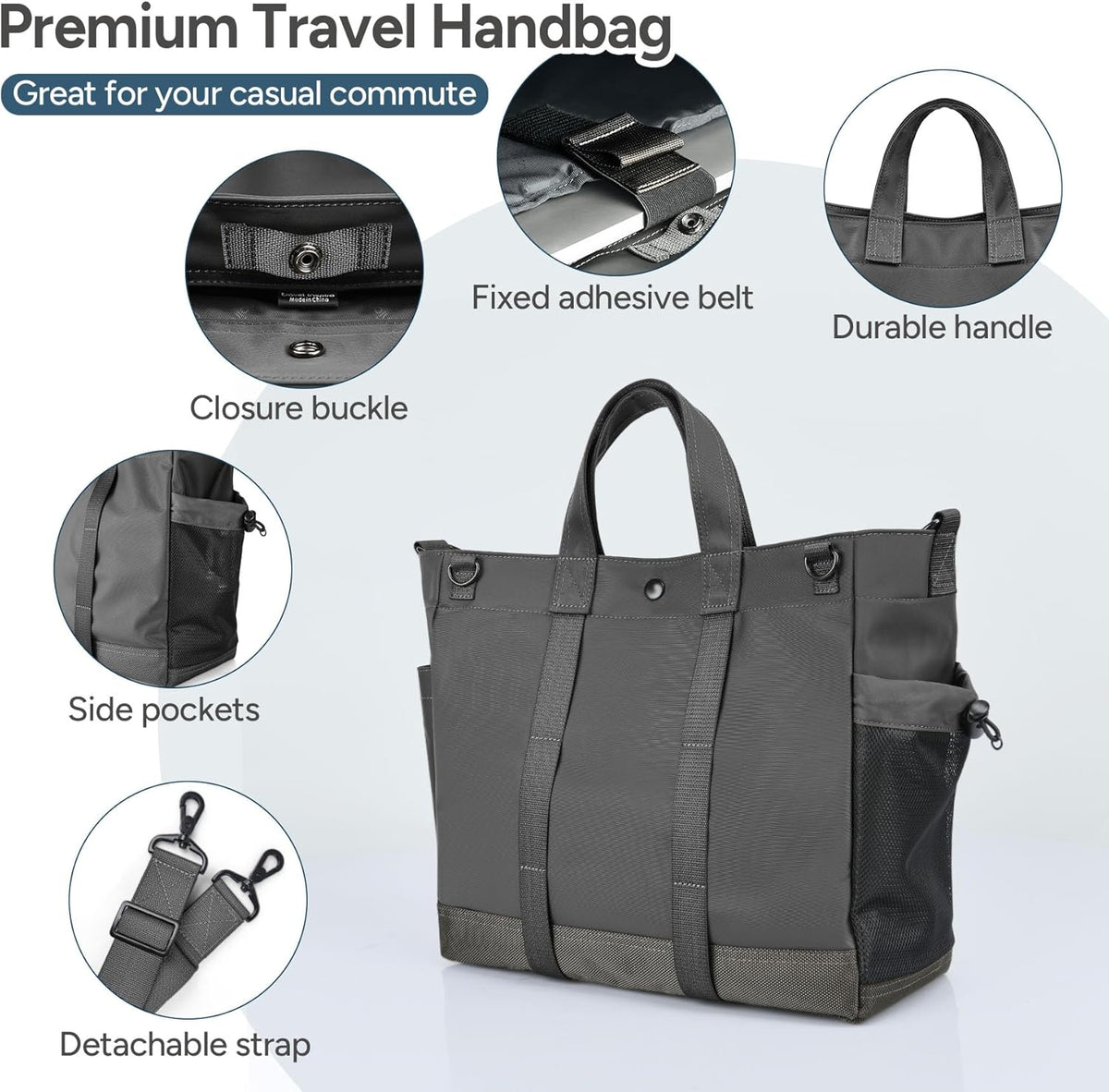 Unisex Laptoptasche mit mehreren Fächern und verstellbarem Schultergurt
