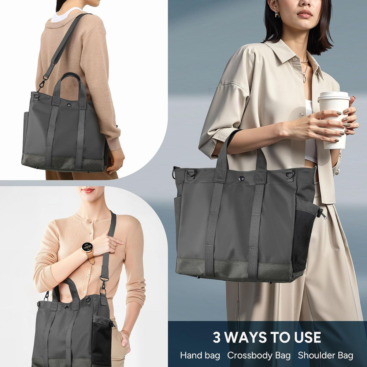 Unisex Laptoptasche mit mehreren Fächern und verstellbarem Schultergurt