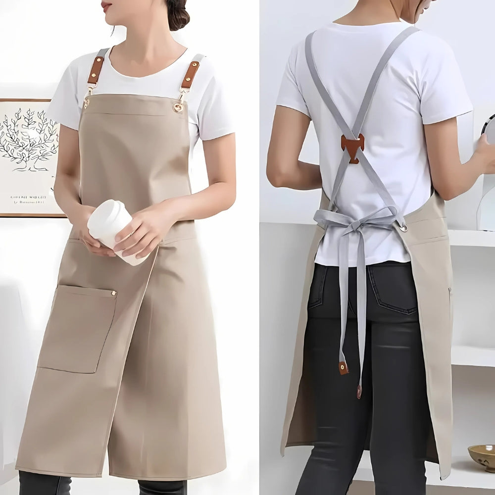 Unisex-Latzschürze mit Schlitz und Taschen