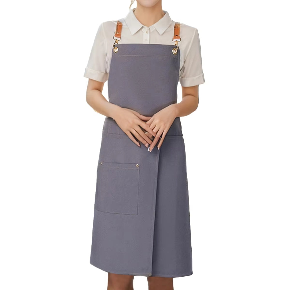 Unisex-Latzschürze mit Schlitz und Taschen