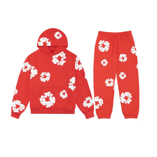 Unisex Herbst-Jogginganzug mit Blumenmuster und ikonischen Motiven