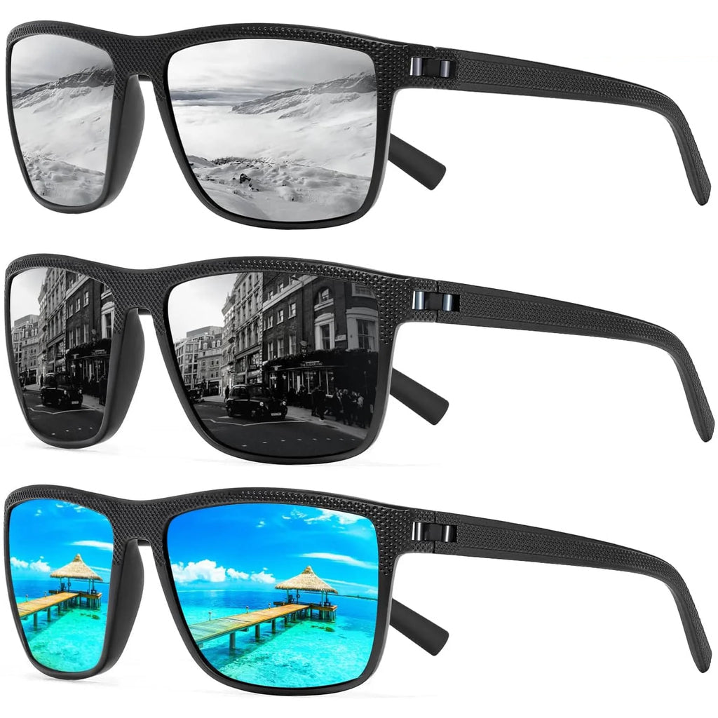 Unisex polarisierte Sonnenbrille (3er-Pack) – Mit optimalem UV400-Schutz