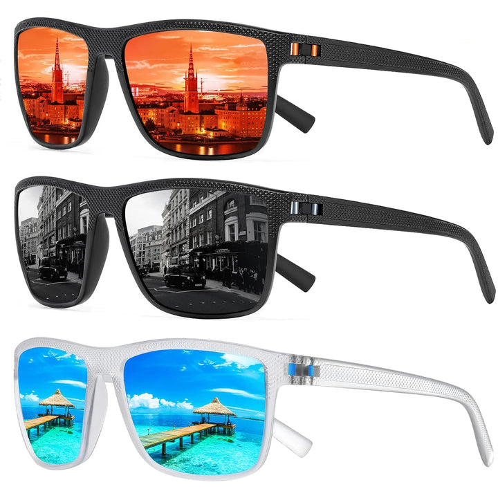 Unisex polarisierte Sonnenbrille (3er-Pack) – Mit optimalem UV400-Schutz