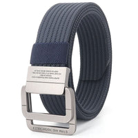 Unisex Stoffgürtel – mit Doppel-D-Ring-Metallschnalle, verstellbar