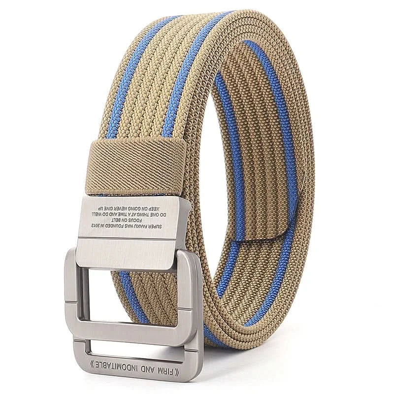 Unisex Stoffgürtel – mit Doppel-D-Ring-Metallschnalle, verstellbar