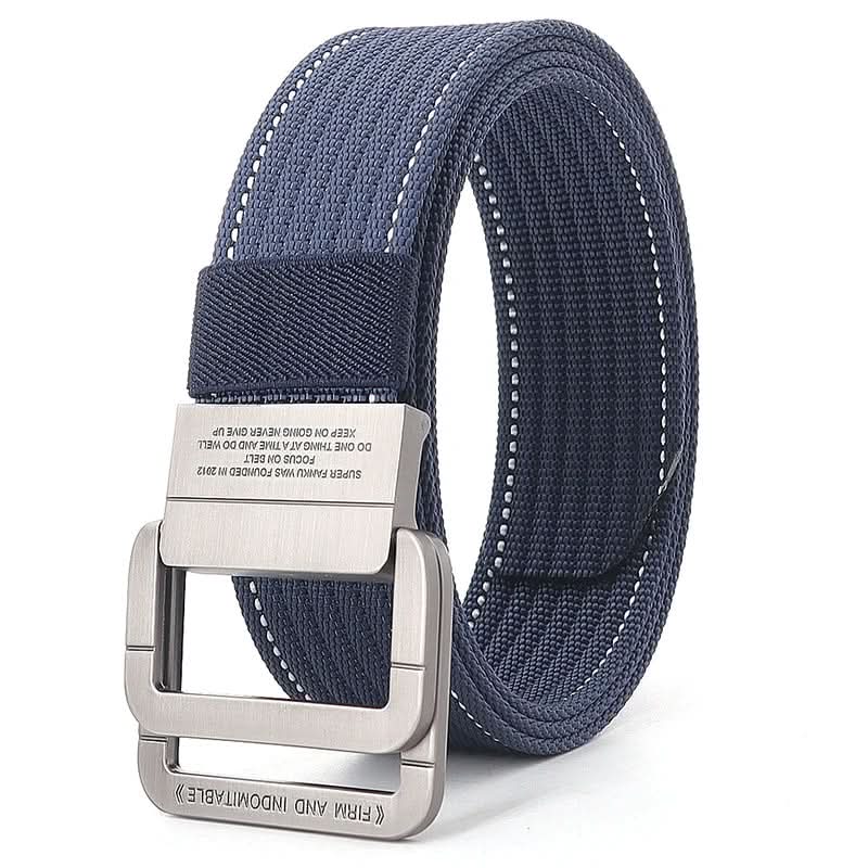Unisex Stoffgürtel – mit Doppel-D-Ring-Metallschnalle, verstellbar
