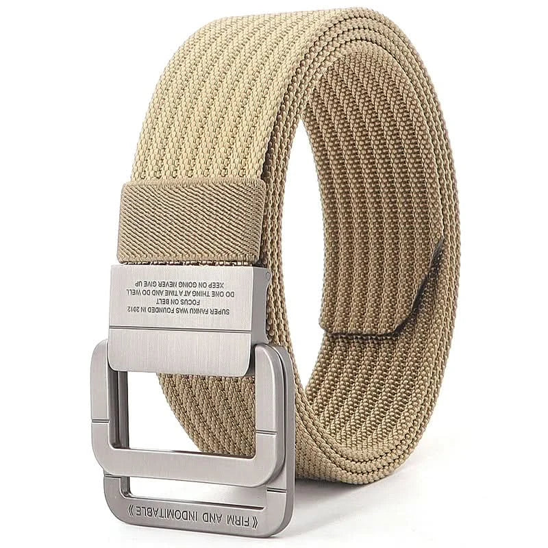 Unisex Stoffgürtel – mit Doppel-D-Ring-Metallschnalle, verstellbar