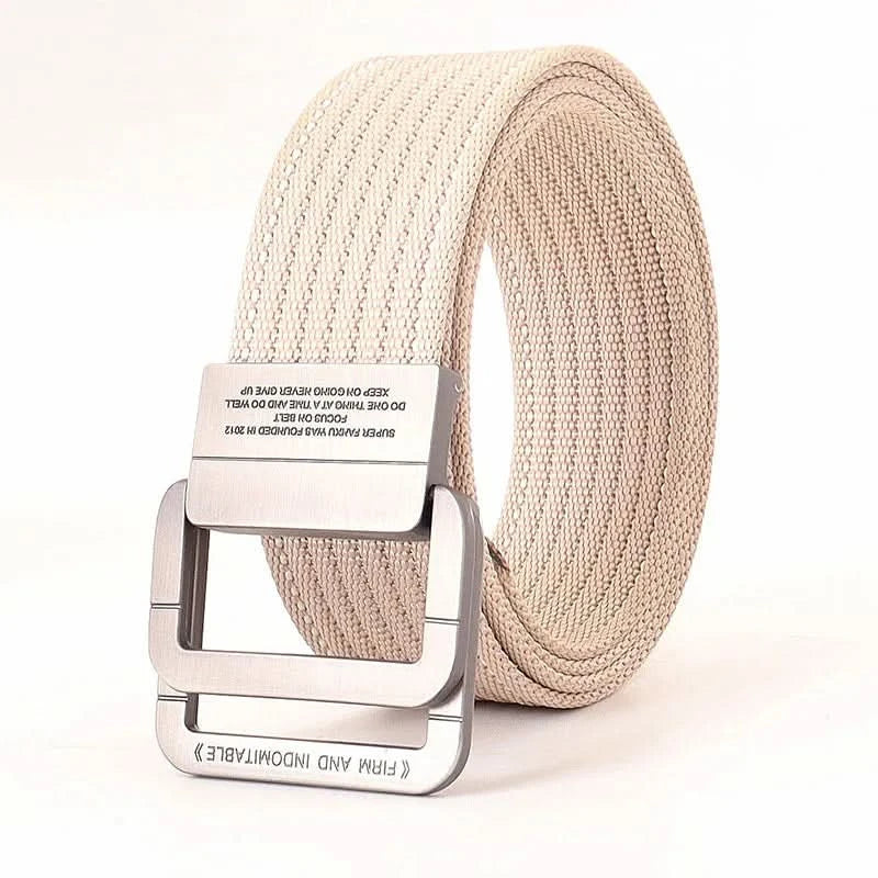 Unisex Stoffgürtel – mit Doppel-D-Ring-Metallschnalle, verstellbar