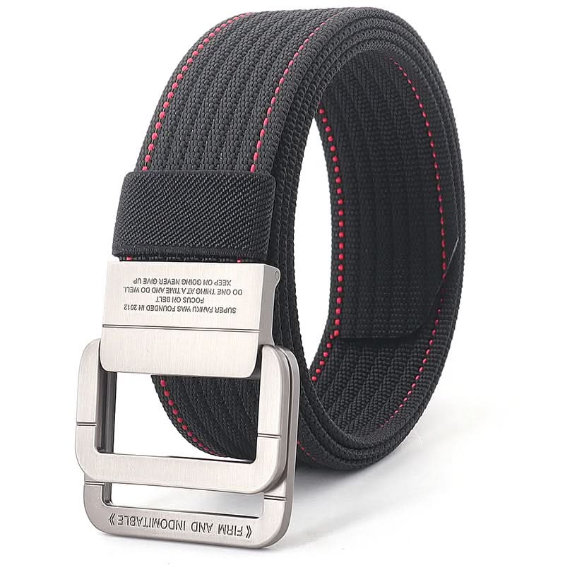 Unisex Stoffgürtel – mit Doppel-D-Ring-Metallschnalle, verstellbar