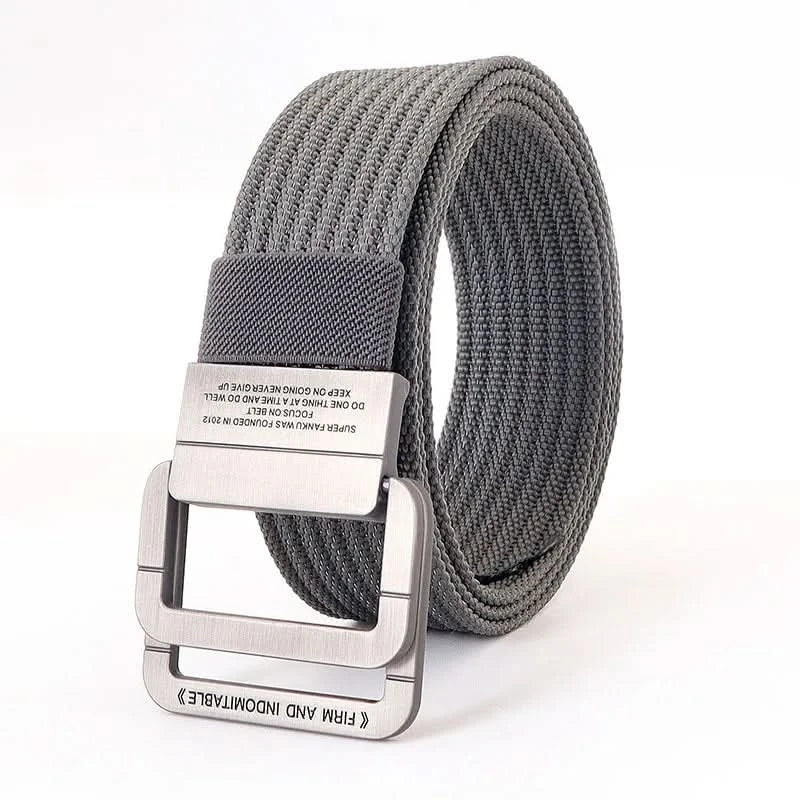 Unisex Stoffgürtel – mit Doppel-D-Ring-Metallschnalle, verstellbar