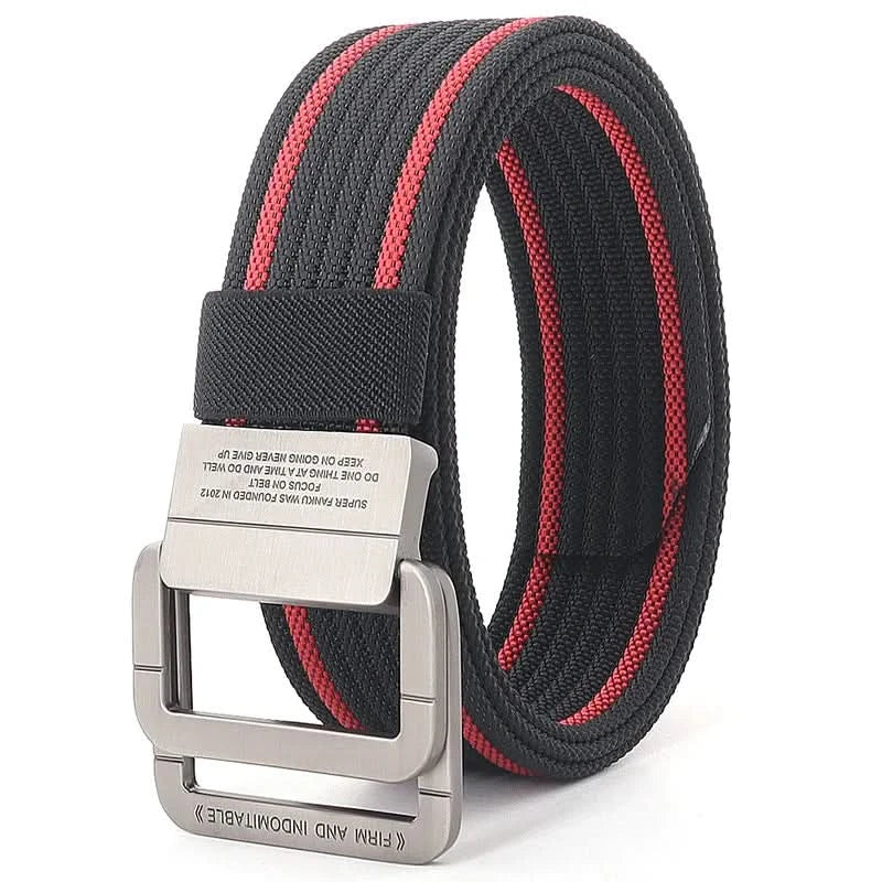 Unisex Stoffgürtel – mit Doppel-D-Ring-Metallschnalle, verstellbar
