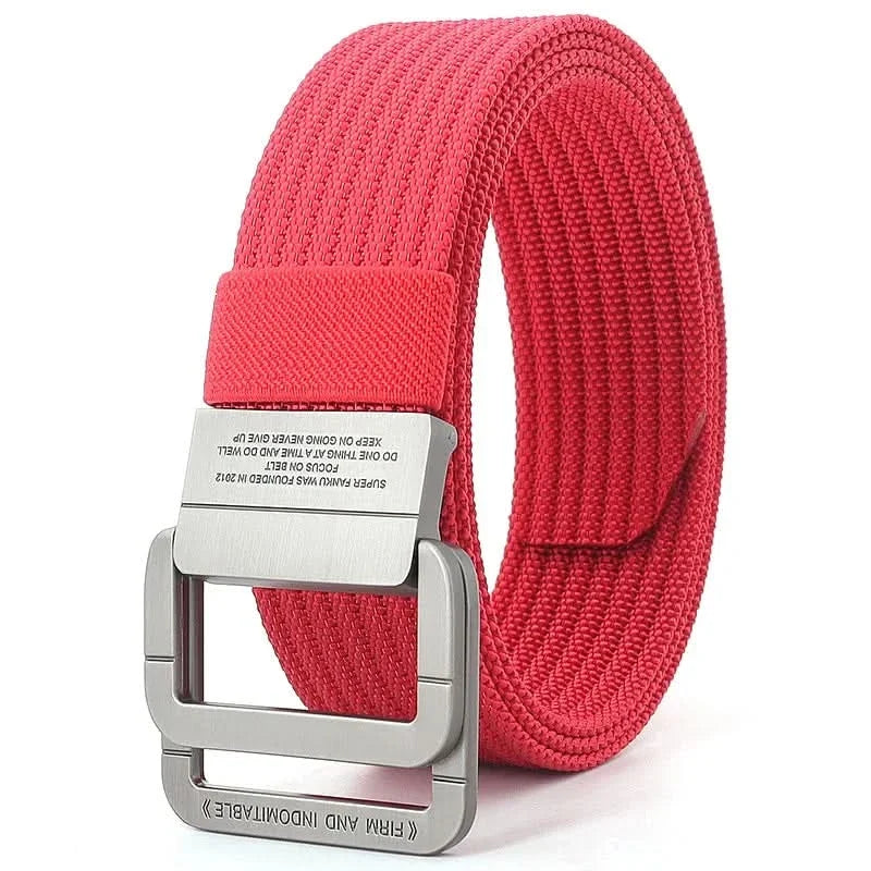 Unisex Stoffgürtel – mit Doppel-D-Ring-Metallschnalle, verstellbar