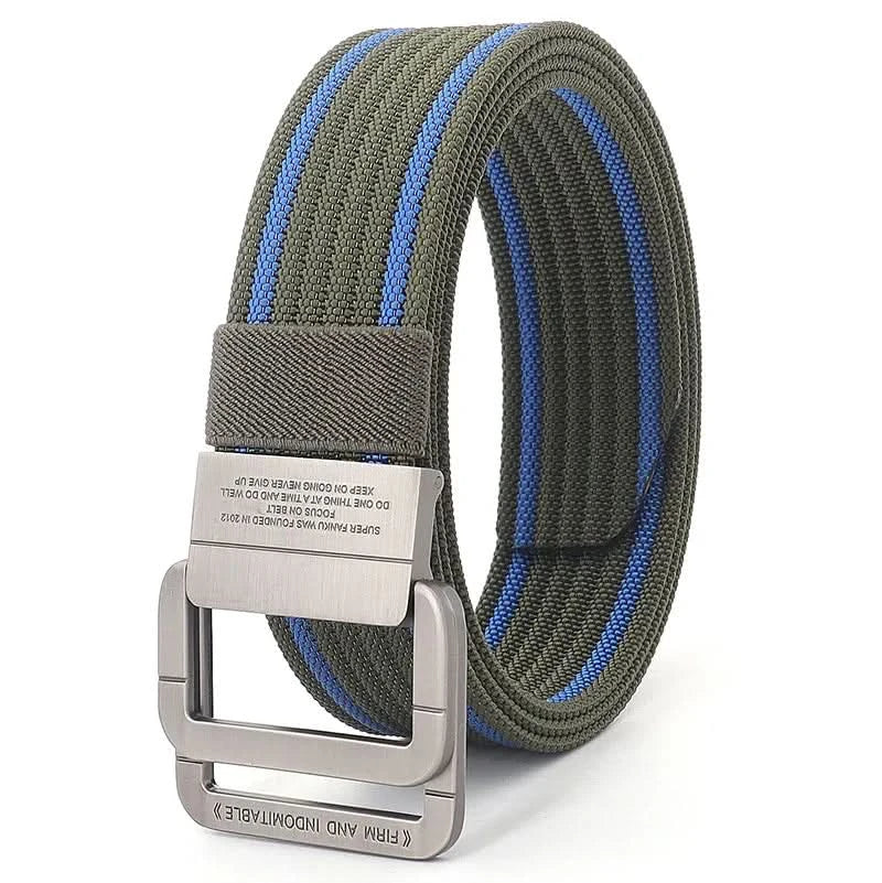 Unisex Stoffgürtel – mit Doppel-D-Ring-Metallschnalle, verstellbar