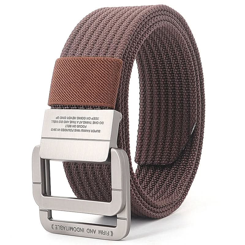 Unisex Stoffgürtel – mit Doppel-D-Ring-Metallschnalle, verstellbar