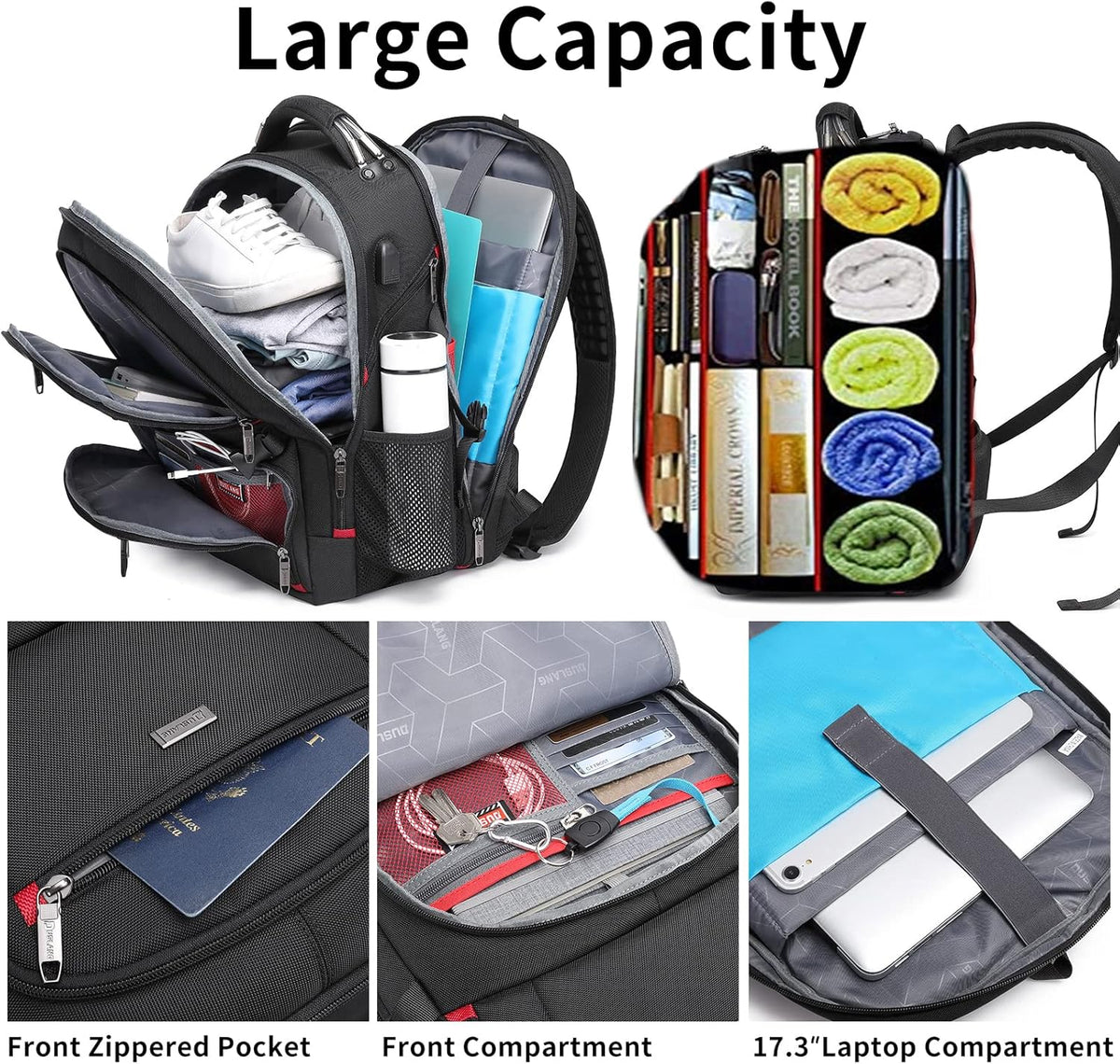 Unisex wasserdichter extra grosser 50 l Reiserucksack für Laptop