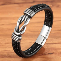 Unisex Lederarmband mit ewigem Liebesknoten
